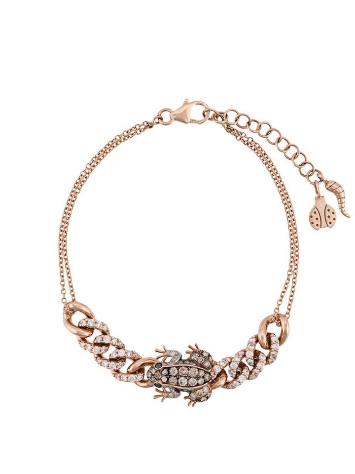 Pippo Perez 18kt Rose Gold Frog Diamond Link Bracelet - R/g