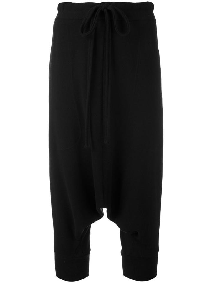 Y's - Low Crotch Trousers - Women - Cotton - 2, Black, Cotton