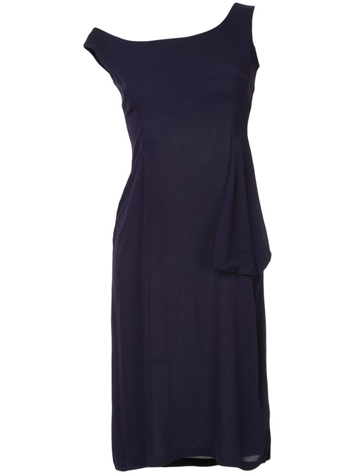 Yohji Yamamoto Vintage Asymmetric Shoulders Dress - Pink & Purple