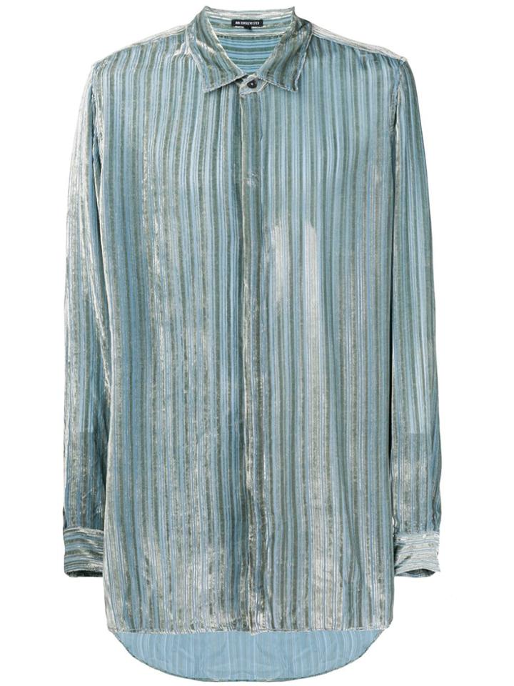 Ann Demeulemeester Stripe Fitted Shirt - Blue