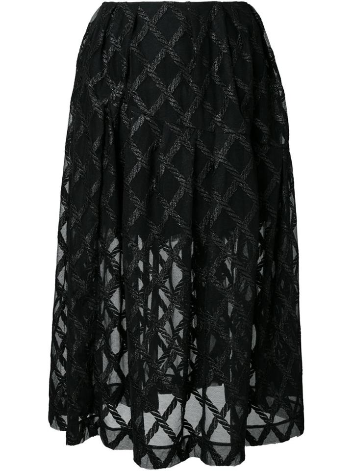 Simone Rocha Embroidered Semi-sheer Skirt - Black