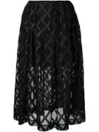 Simone Rocha Embroidered Semi-sheer Skirt - Black