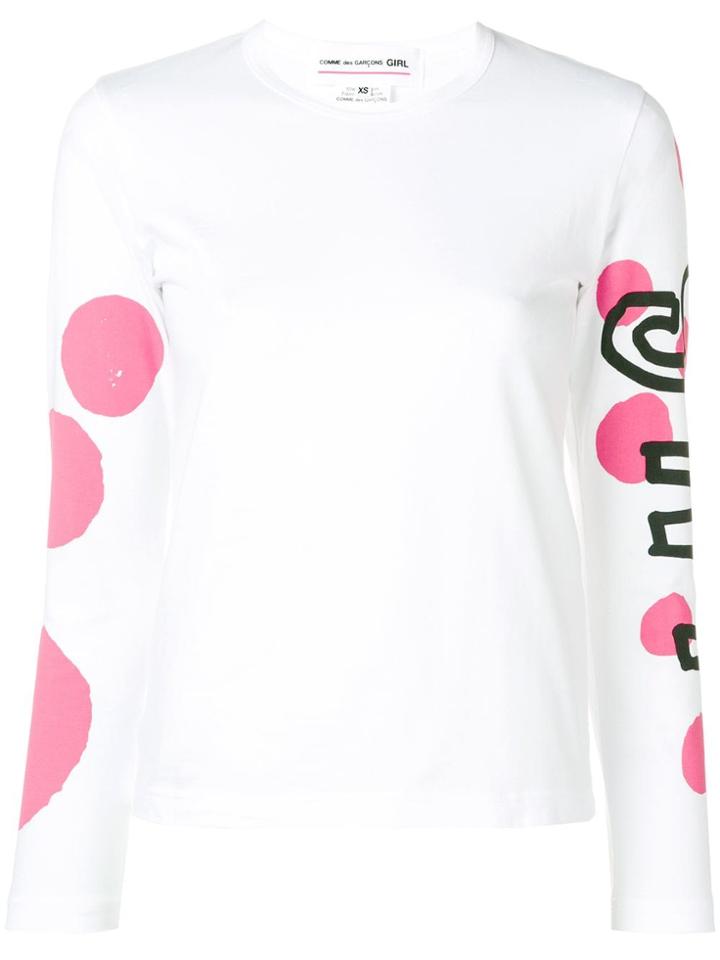 Comme Des Garçons Girl Crew Neck Longsleeve - White