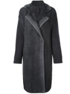 Avant Toi Dyed Herringbone Coat, Women's, Size: Small, Grey, Silk/cotton/cashmere/virgin Wool