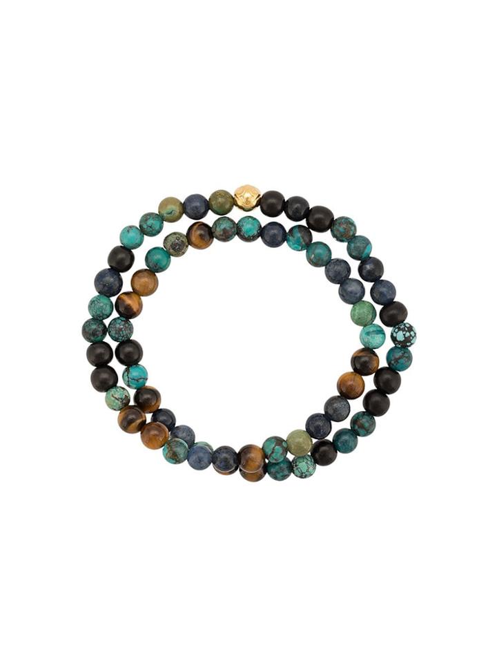 Nialaya Jewelry Turquoise And Tiger Eye Beaded Bracelet - Multicolour