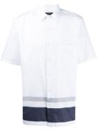 Theory Contrasting Band Short-sleeve Shirt - White