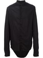 Cedric Jacquemyn Curved Hem Shirt, Men's, Size: 48, Black, Silk/cotton