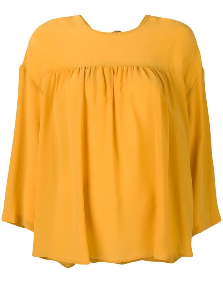 Semicouture Pleated Detail Blouse - Yellow