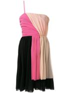 Msgm Colourblock Draped Dress - Black