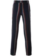 Sacai Striped Straight Leg Trousers, Men's, Size: 2, Wool/nylon
