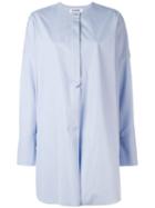 Jil Sander - Collarless Shirt - Women - Cotton - 42, Blue, Cotton