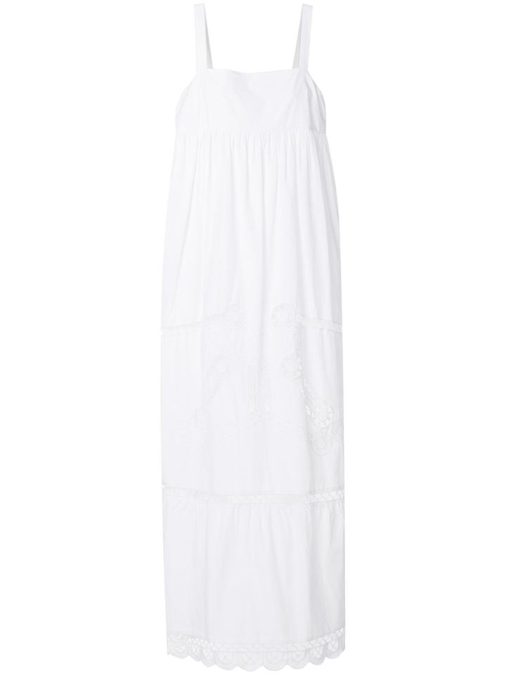 Semicouture Broderie Anglaise Maxi Dress - White