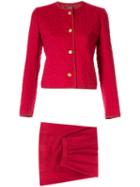 Chanel Pre-owned Floral Quilted Suit - Red