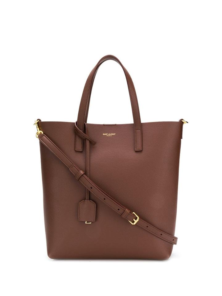Saint Laurent Logo Tote Bag - Brown