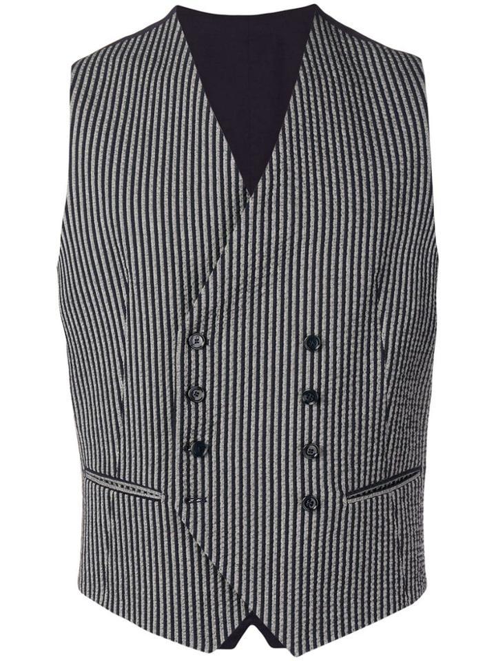 Tagliatore Striped Waistcoat - Blue