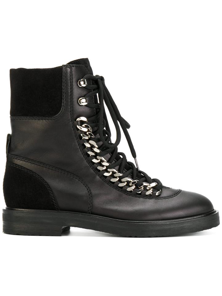 Casadei Chain-trimmed City Rock Boots - Black