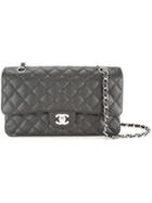 Chanel Vintage Quilted Cc Logo Double Chain Shoulder Bag, Women's, Black