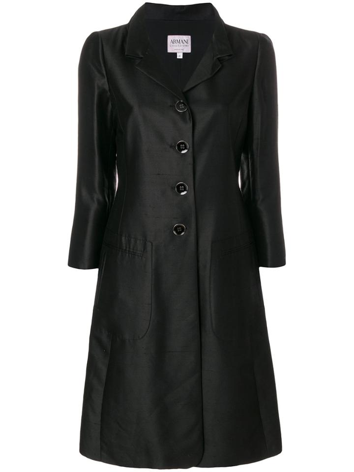 Armani Collezioni Single Breasted Coat - Black