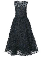 Oscar De La Renta Embellished Sleeveless Midi Dress - Black