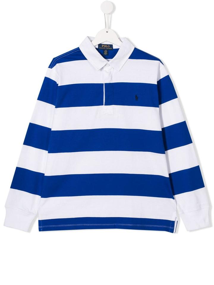 Ralph Lauren Kids Teen Striped Rugby Shirt - White