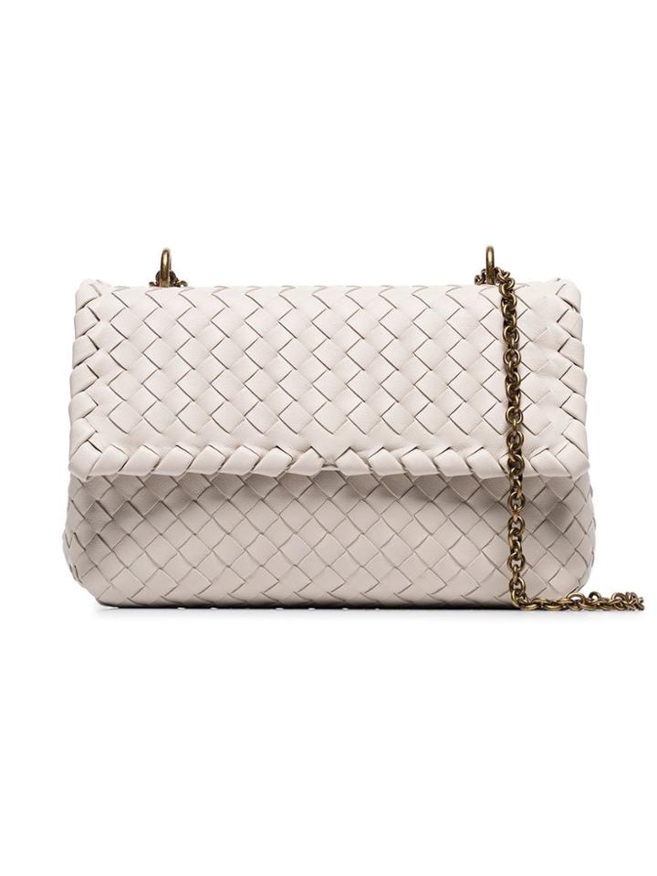 Bottega Veneta Beige Olimpia Intrecciato Mini Leather Shoulder Bag -