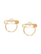 Versace Large Safety Pin Earring - Gold