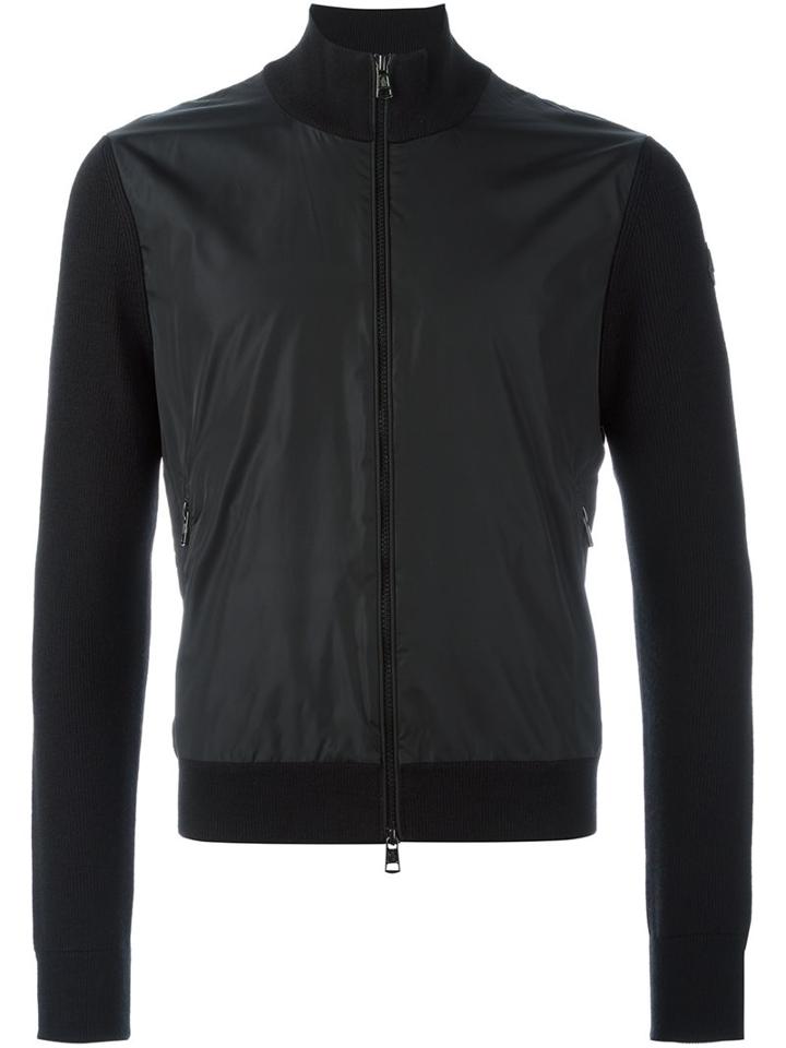 Moncler Knitted Sleeve Jacket, Men's, Size: Medium, Black, Acrylic/polyamide/wool