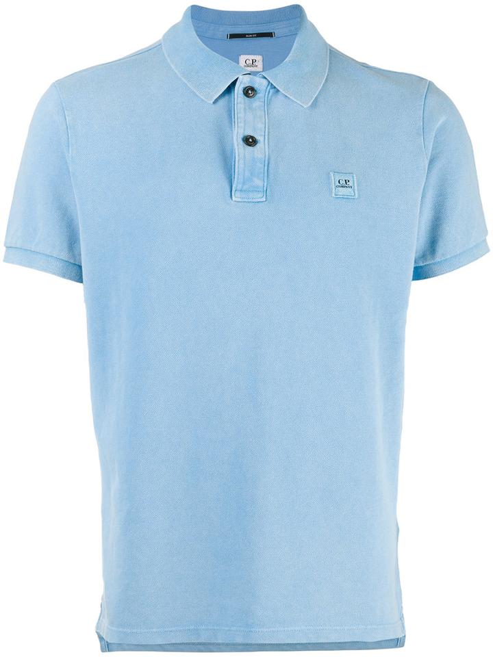 Cp Company Slim-fit Polo Shirt, Men's, Size: Xl, Blue, Cotton