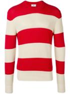 Ami Paris Striped Crewneck Sweater - Red