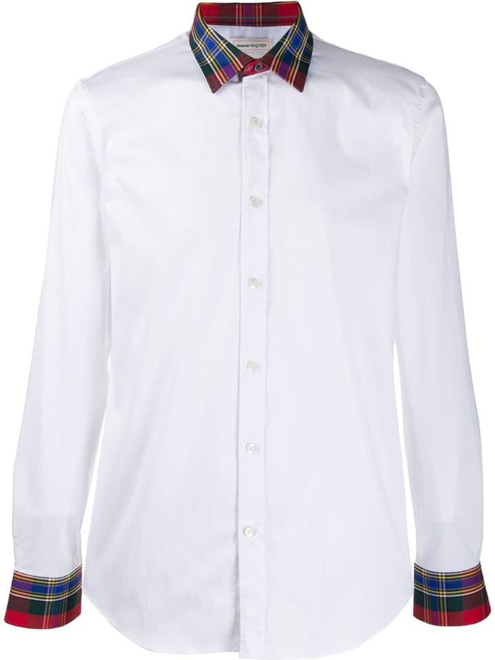 Alexander Mcqueen Checked Details Button-up Shirt - White