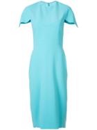 Christian Siriano - Scalloped Sleeve Dress - Women - Silk/polyester/polyurethane - 8, Blue, Silk/polyester/polyurethane