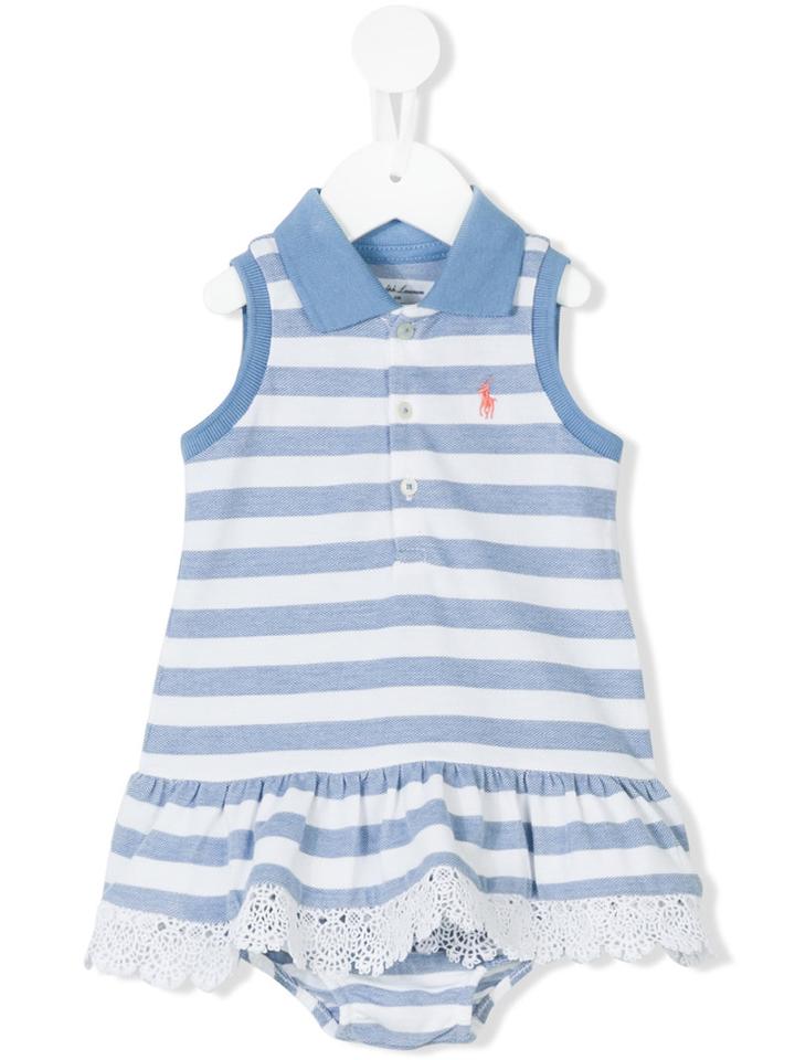 Ralph Lauren Kids - Striped Flared Dress - Kids - Cotton - 12 Mth, Blue
