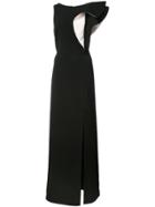 Halston Heritage Structured Shoulder Detail Dress - Black