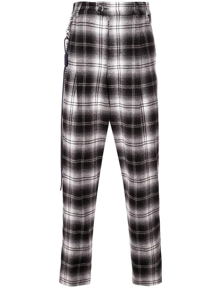 Song For The Mute Tartan Pattern Trousers - Grey