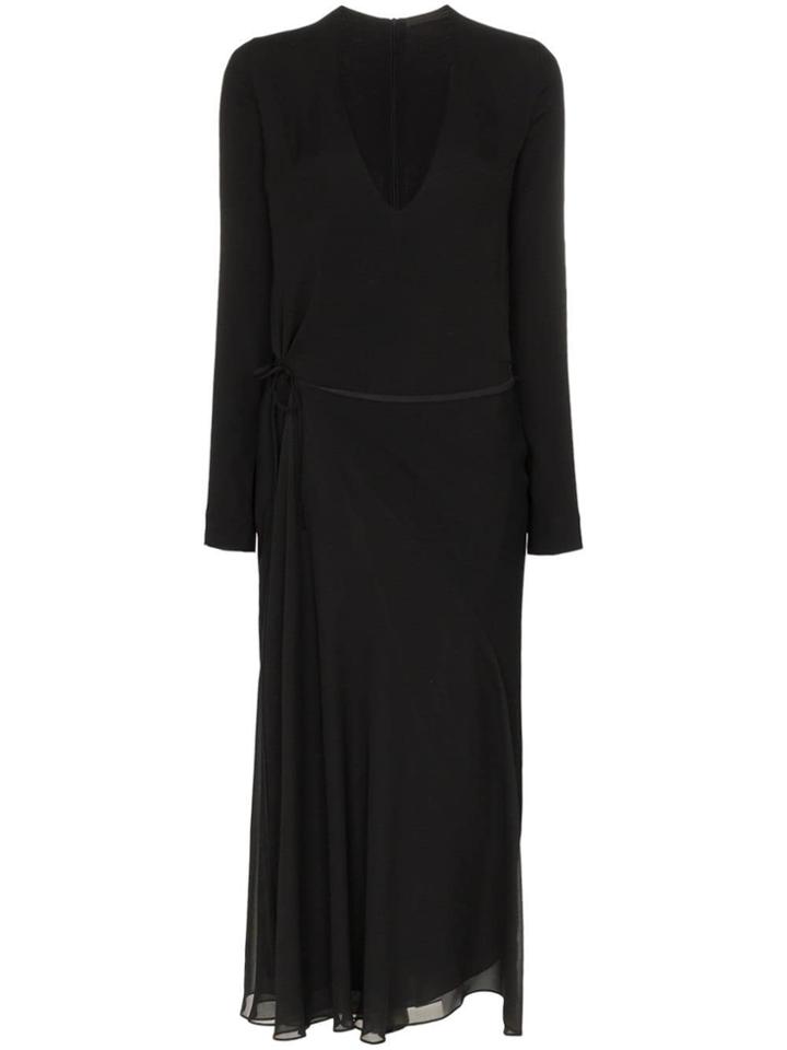 Haider Ackermann V-neck Chiffon Wrap Dress - Black