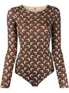 Marine Serre Moon Print Bodie - Brown