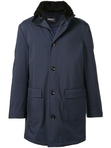 Kiton Detachable Collar Raincoat - Blue