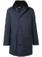 Kiton Detachable Collar Raincoat - Blue