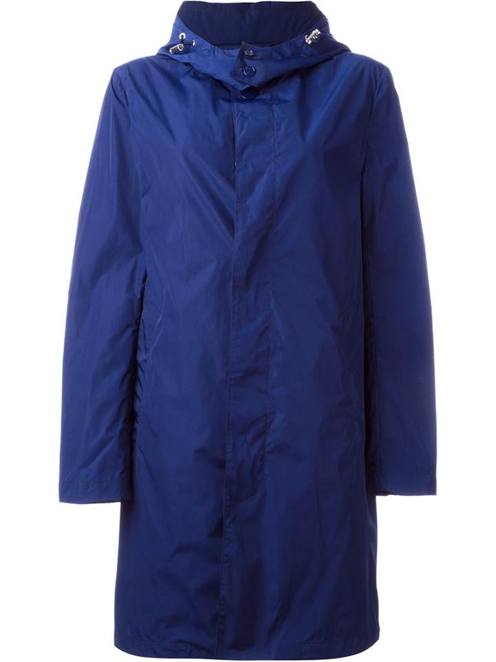 Mackintosh Buttoned Up Raincoat, Women's, Size: 36, Blue, Nylon