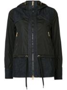 Moncler Hooded Denim Patch Jacket, Women's, Size: 3, Black, Cotton/polyimide