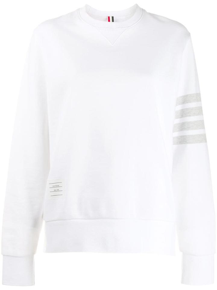 Thom Browne 4-bar Patchwork Sweatshirt - White