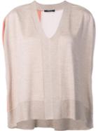 Derek Lam Slit Sleeve Knitted Top, Women's, Size: Medium, Nude/neutrals, Silk/cashmere