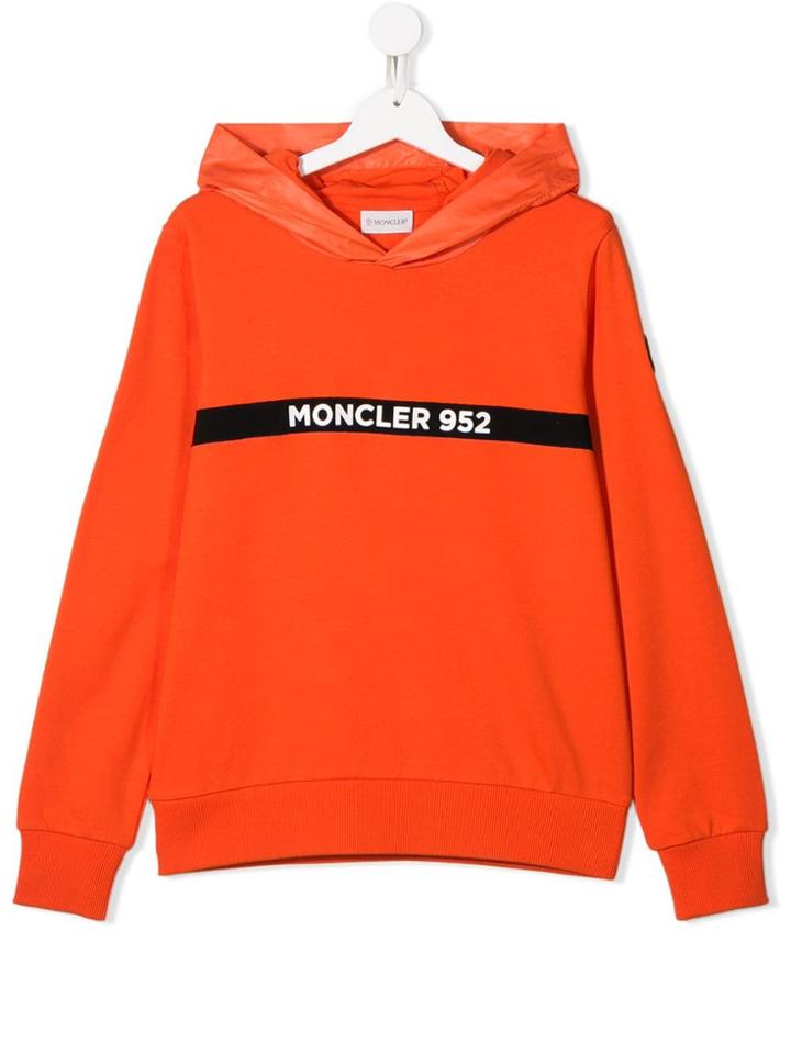 Moncler Kids Teen Logo Print Hoodie - Orange