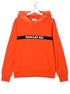 Moncler Kids Teen Logo Print Hoodie - Orange