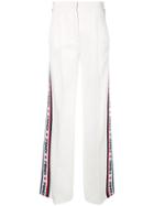 Fendi Logo Band Wide-leg Trousers - White