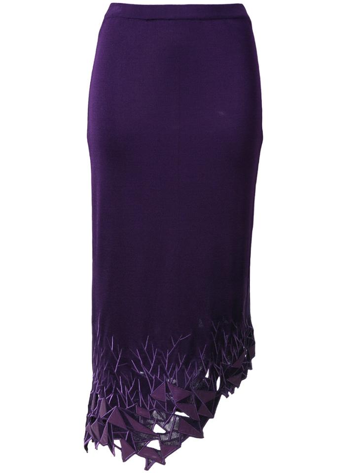 Thierry Mugler Vintage Lambskin Appliqué Skirt - Pink & Purple
