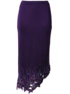 Thierry Mugler Vintage Lambskin Appliqué Skirt - Pink & Purple