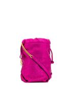 Saint Laurent Small Teddy Lame Bucket Bag - Pink