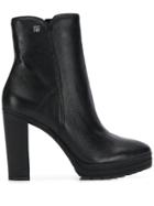 Dkny Ankle Leather Booties - Black