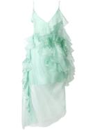 Preen By Thornton Bregazzi Ruffle Flared Dress - Green